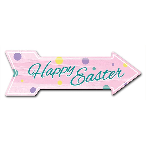 Signmission Happy Easter 2 Arrow Decal Funny Home Decor 18in Wide D-A-999832 - main